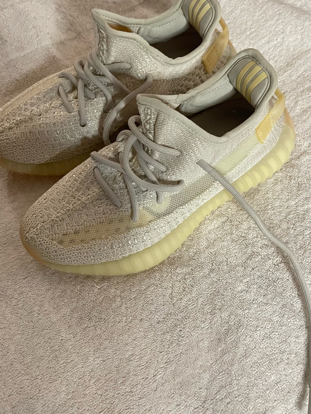 adidas Kids Pale Yellow Knit Sneakers